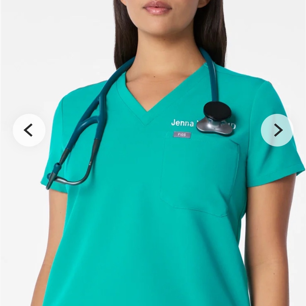 FIGS V-Neck Scrub Top in Teal